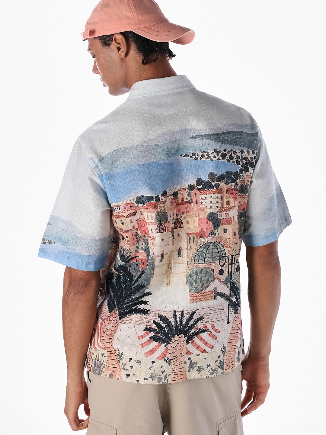 Scenic Print Oversized Shirt - L