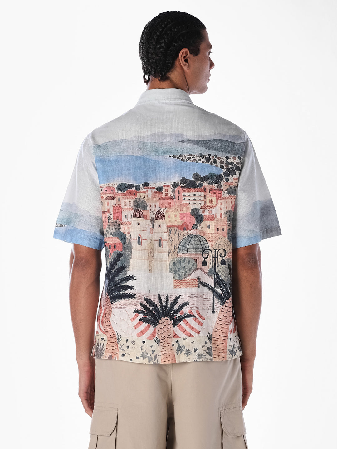 Scenic Print Oversized Shirt