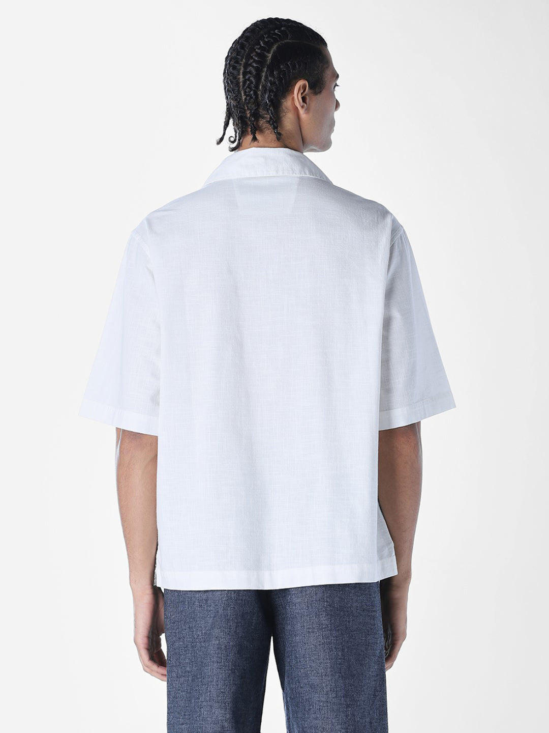 Landscape Print Embroidered Oversized Shirt