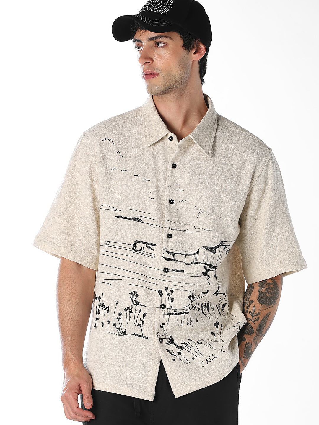 Embroidered Cotton Oversized Shirt