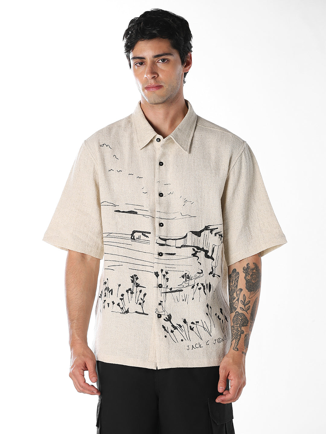 Embroidered Cotton Oversized Shirt