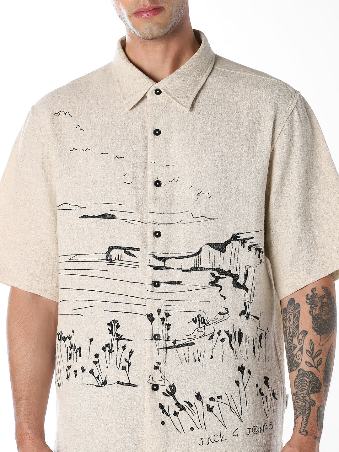 Embroidered Cotton Oversized Shirt