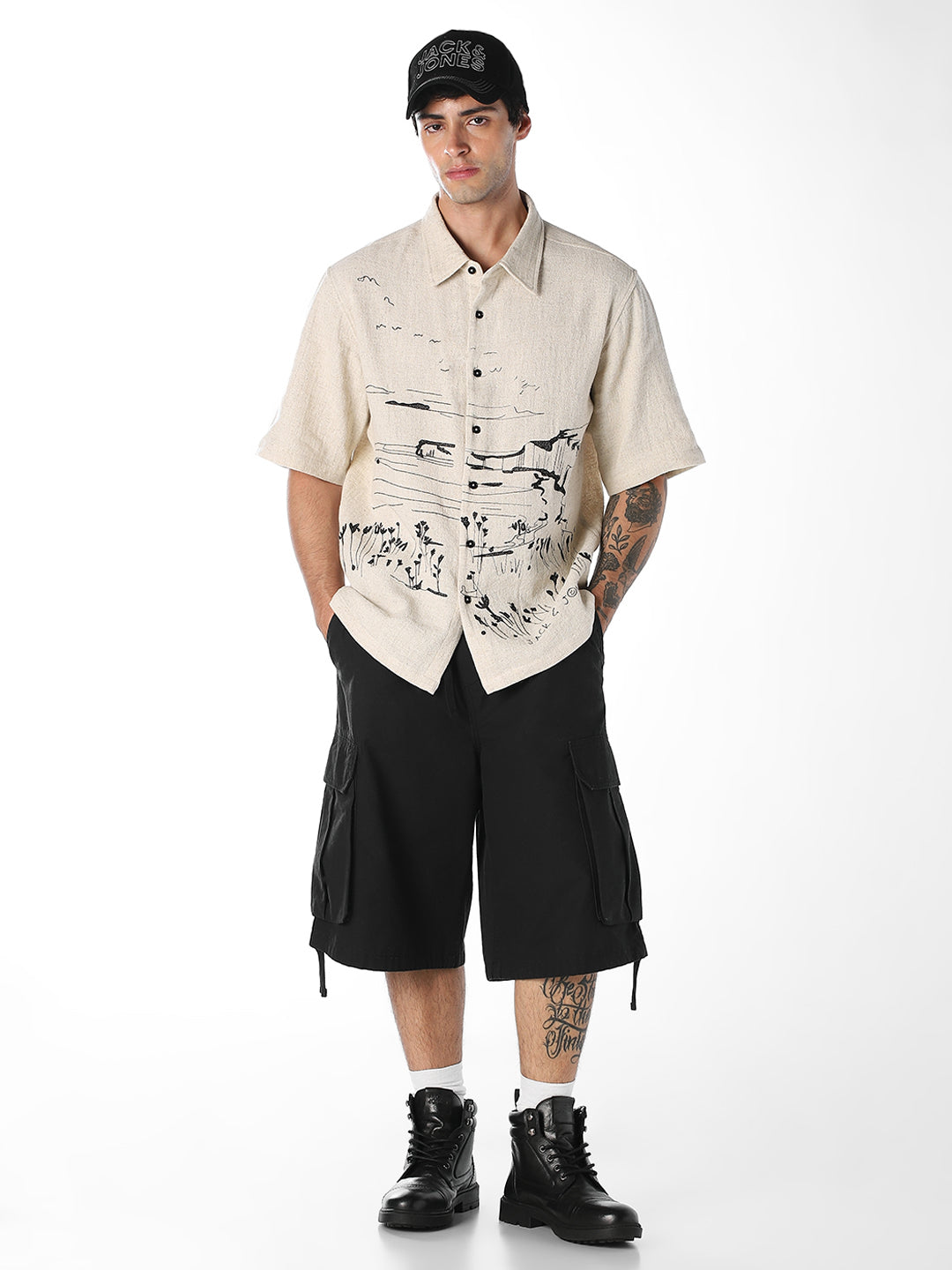 Embroidered Cotton Oversized Shirt