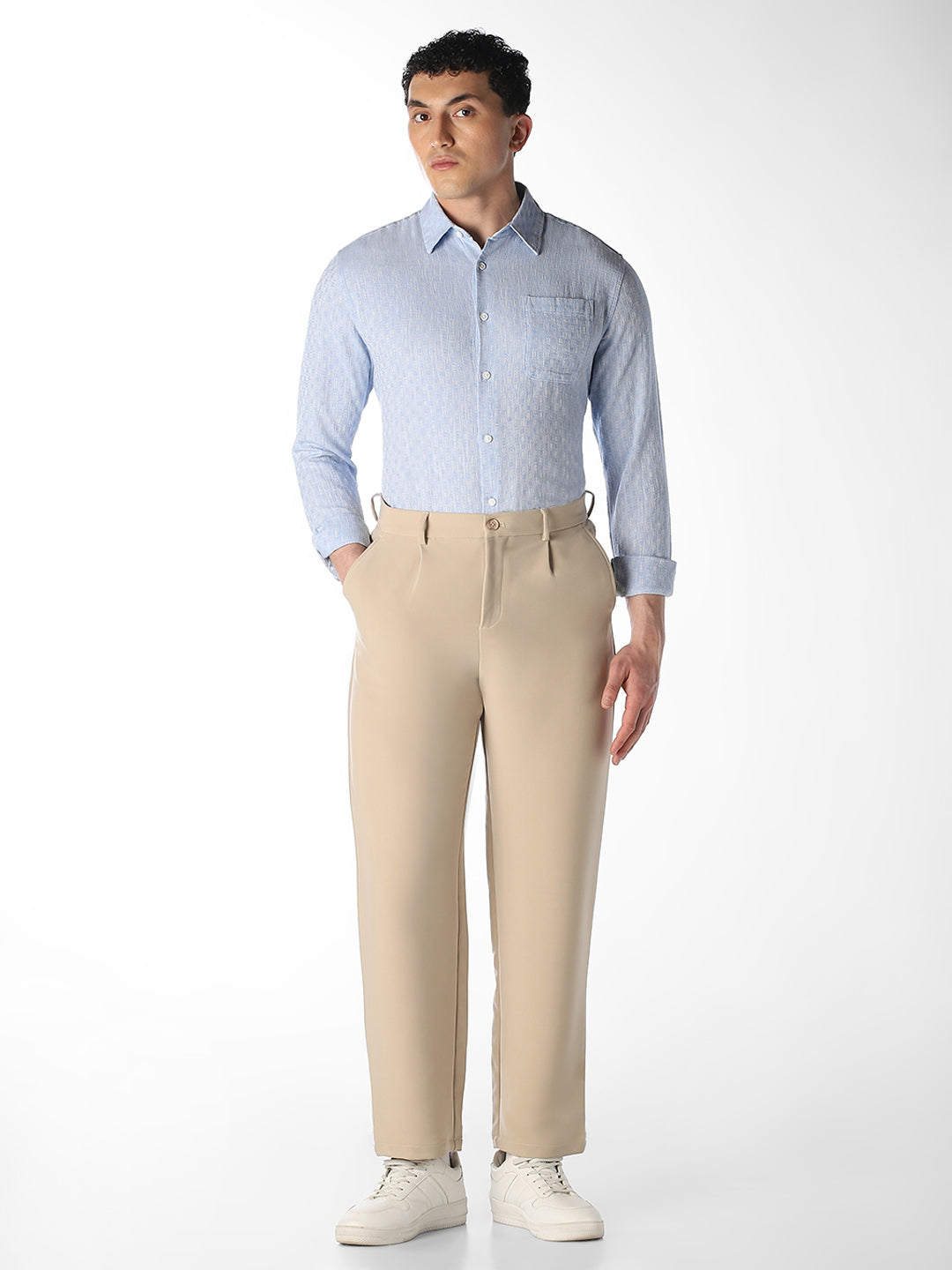 Dobby Cotton Shirt - Light Blue