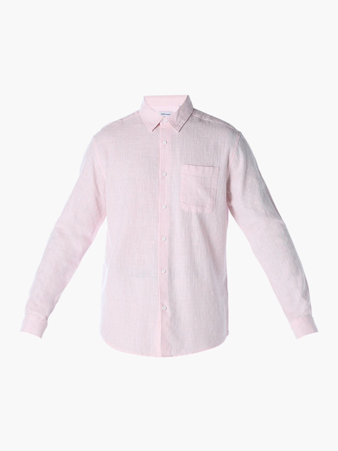 Textured Weave Full Sleeves Shirt - Light Pink