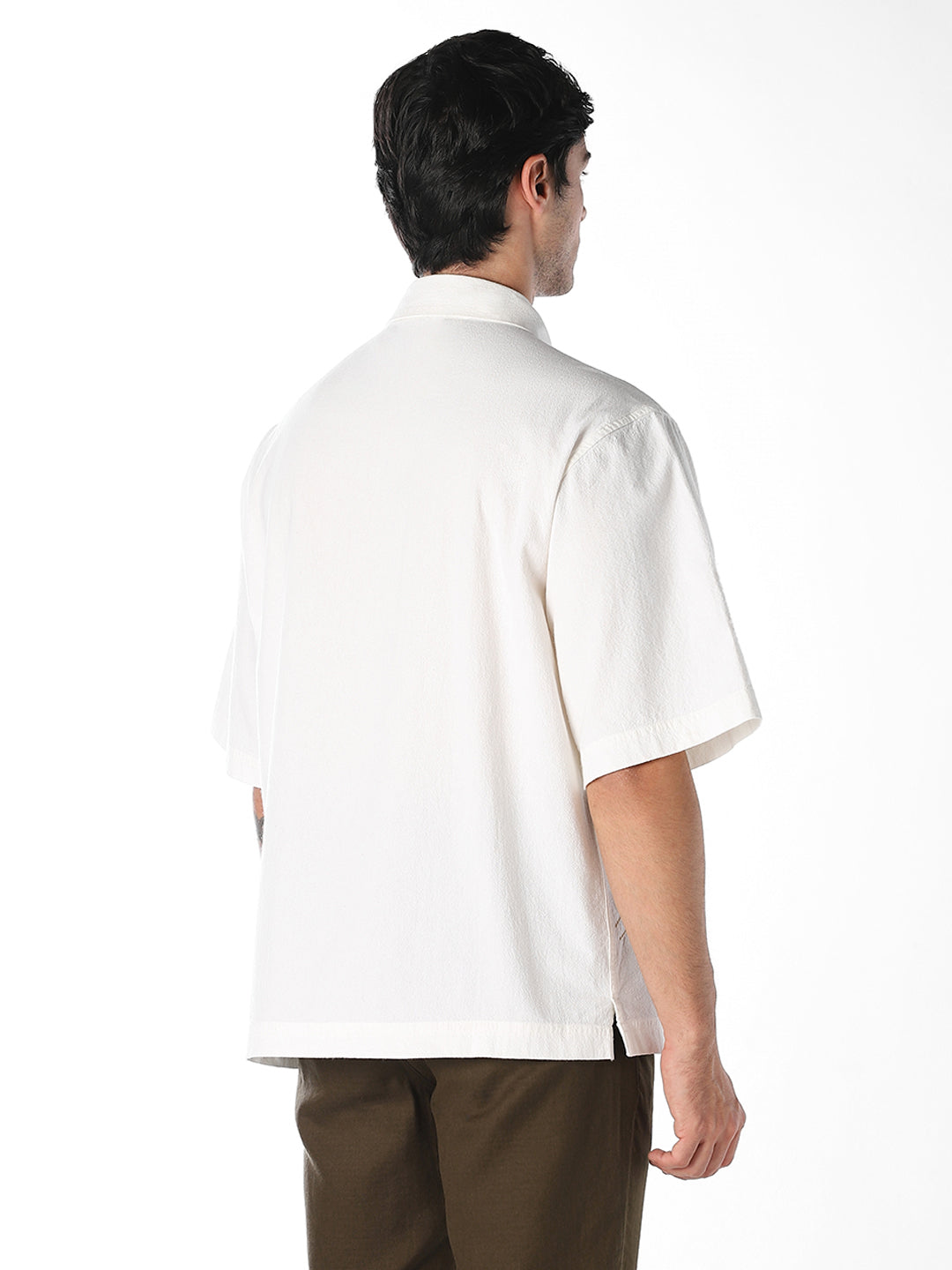 White Oversized Embroidered Shirt
