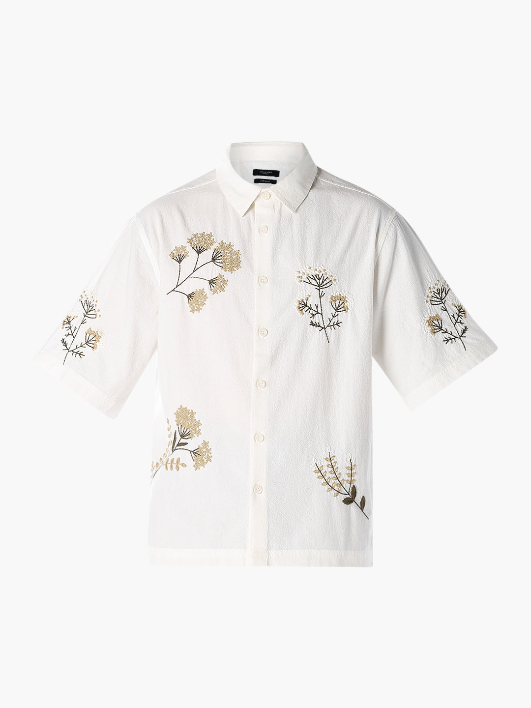 White Oversized Embroidered Shirt