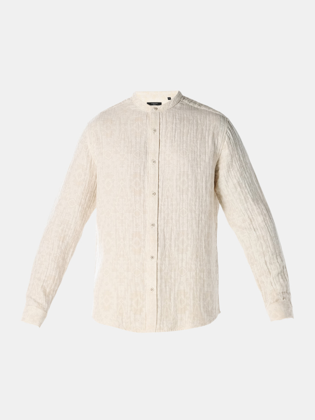 Beige Jacquard Cotton Shirt