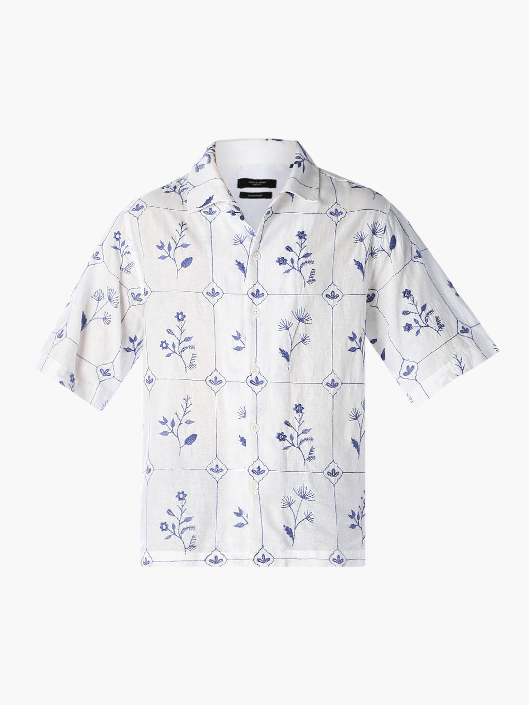 Floral Embroidered Oversized Shirt