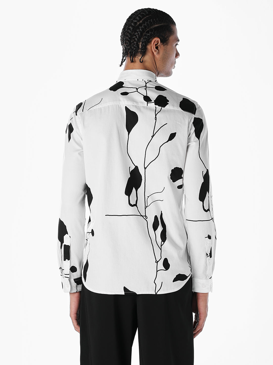 Monochrome Floral Slim Fit Shirt