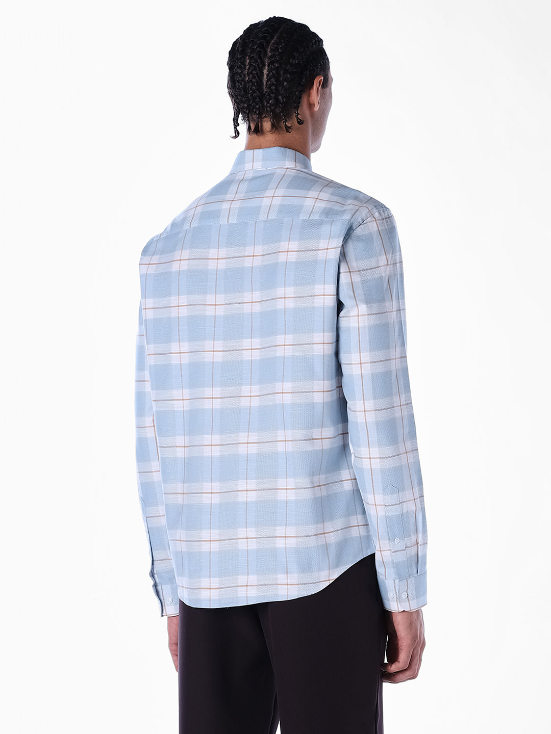 Blue Check Cotton Shirt