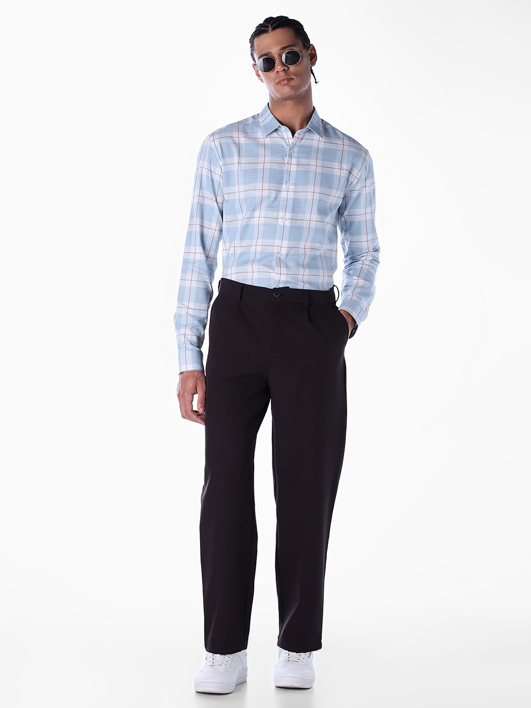 Blue Check Cotton Shirt