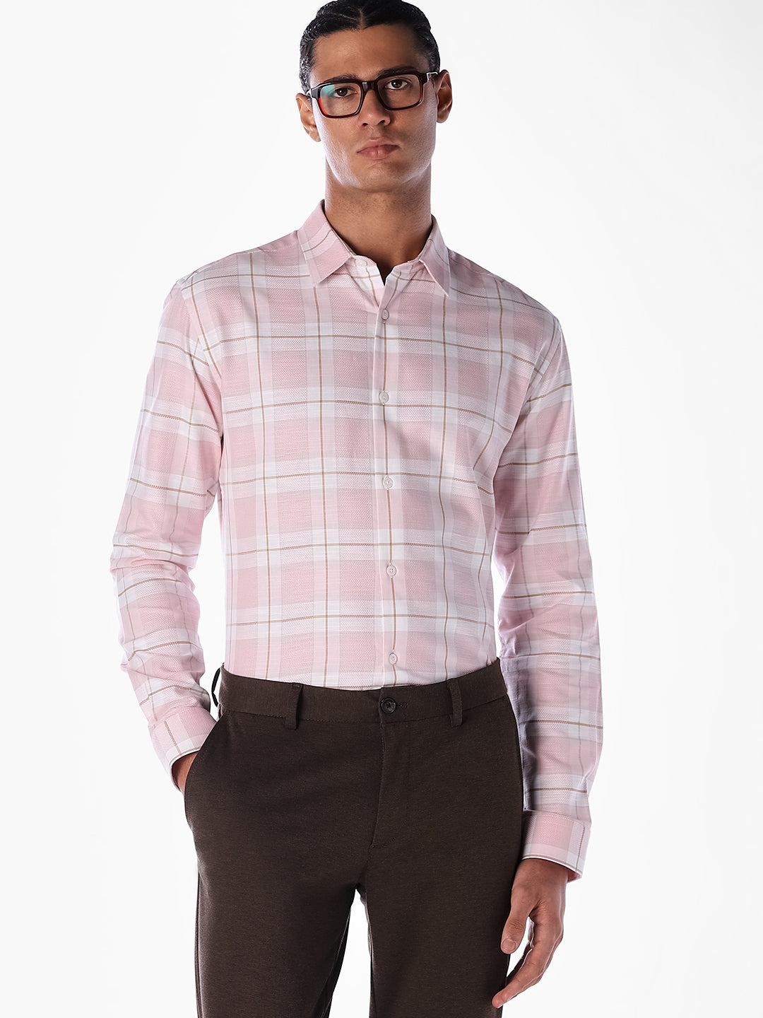 Pink Check Cotton Shirt