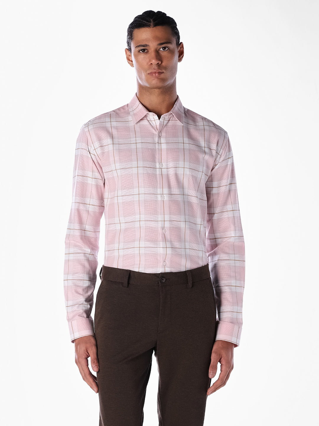Pink Check Cotton Shirt