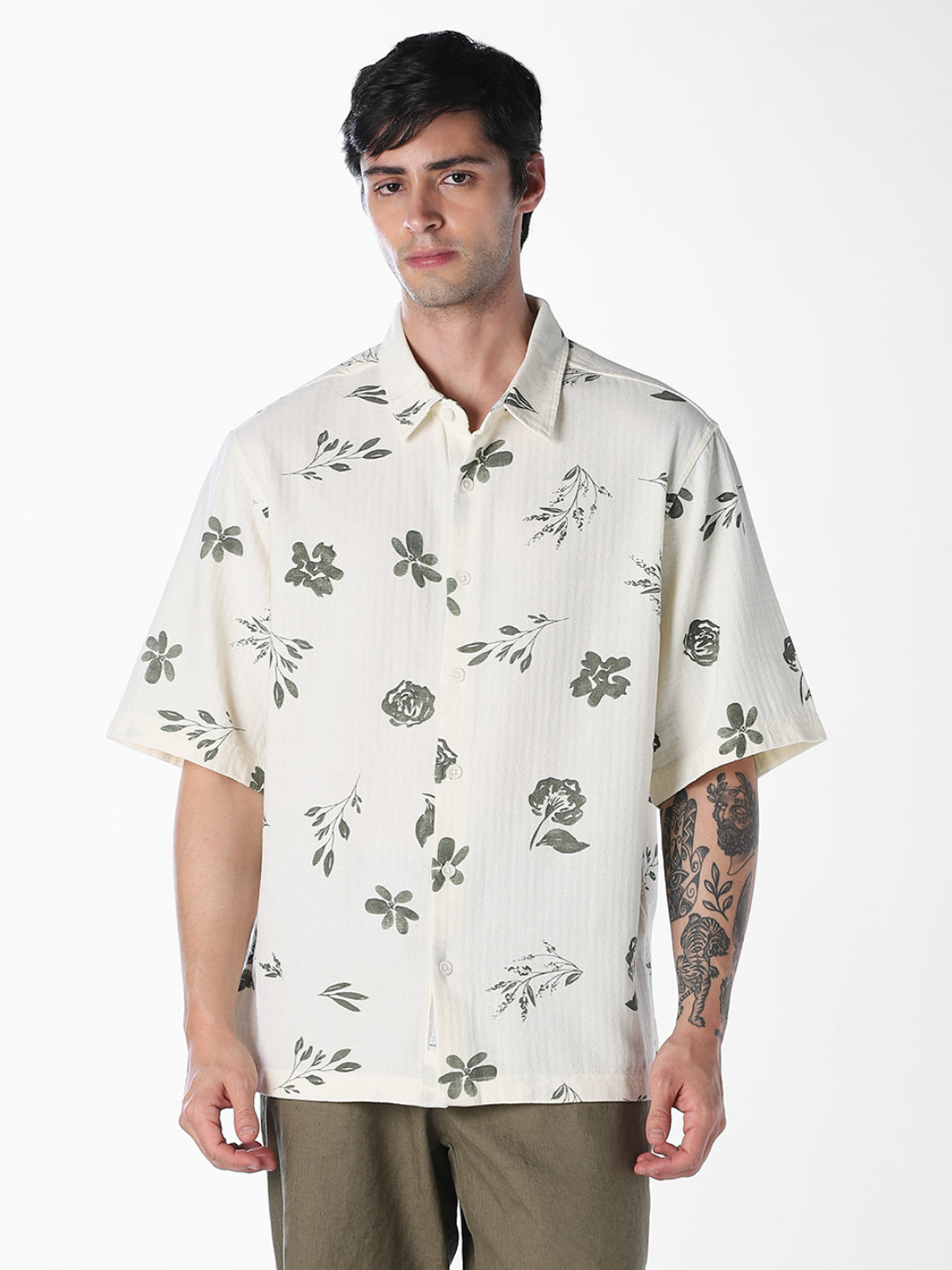 Floral Cotton Oversized Shirt