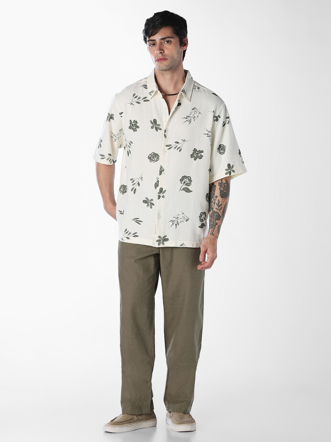 Floral Cotton Oversized Shirt