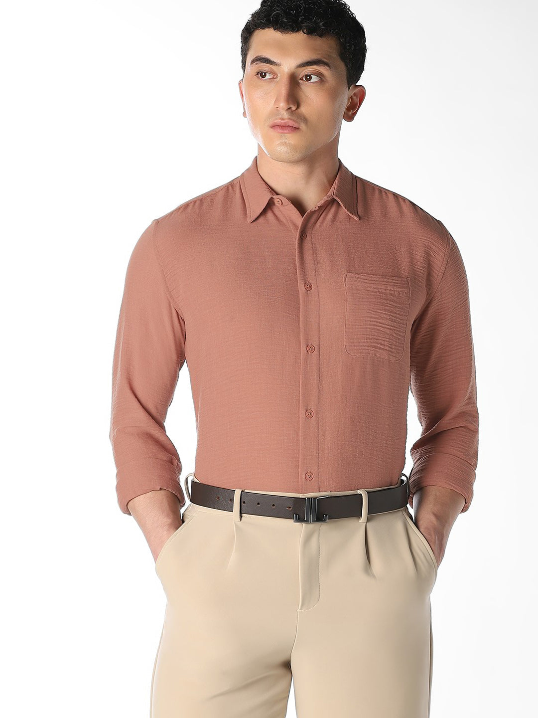 Plain Weave Regular Fit Shirt - S