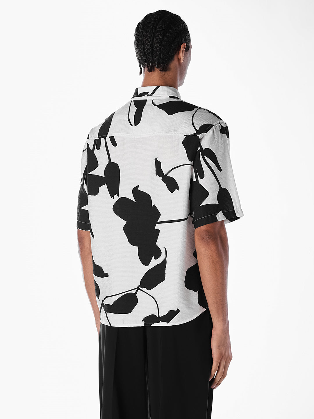 Black Printed Oversized Shirt
