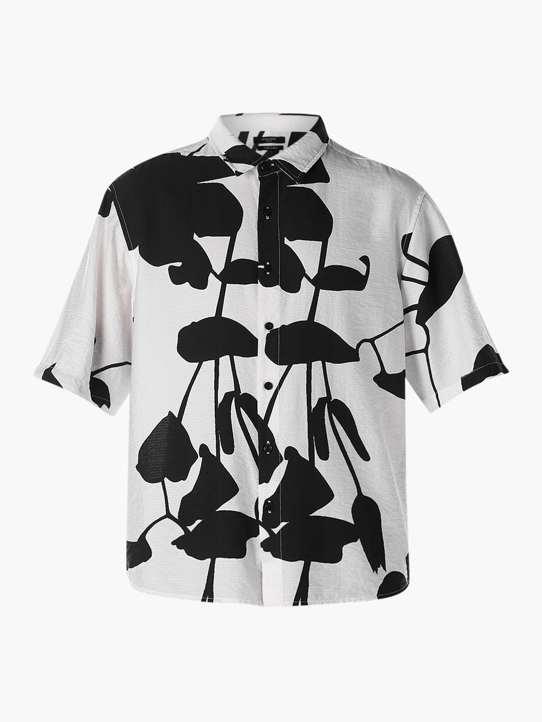 Black Printed Oversized Shirt