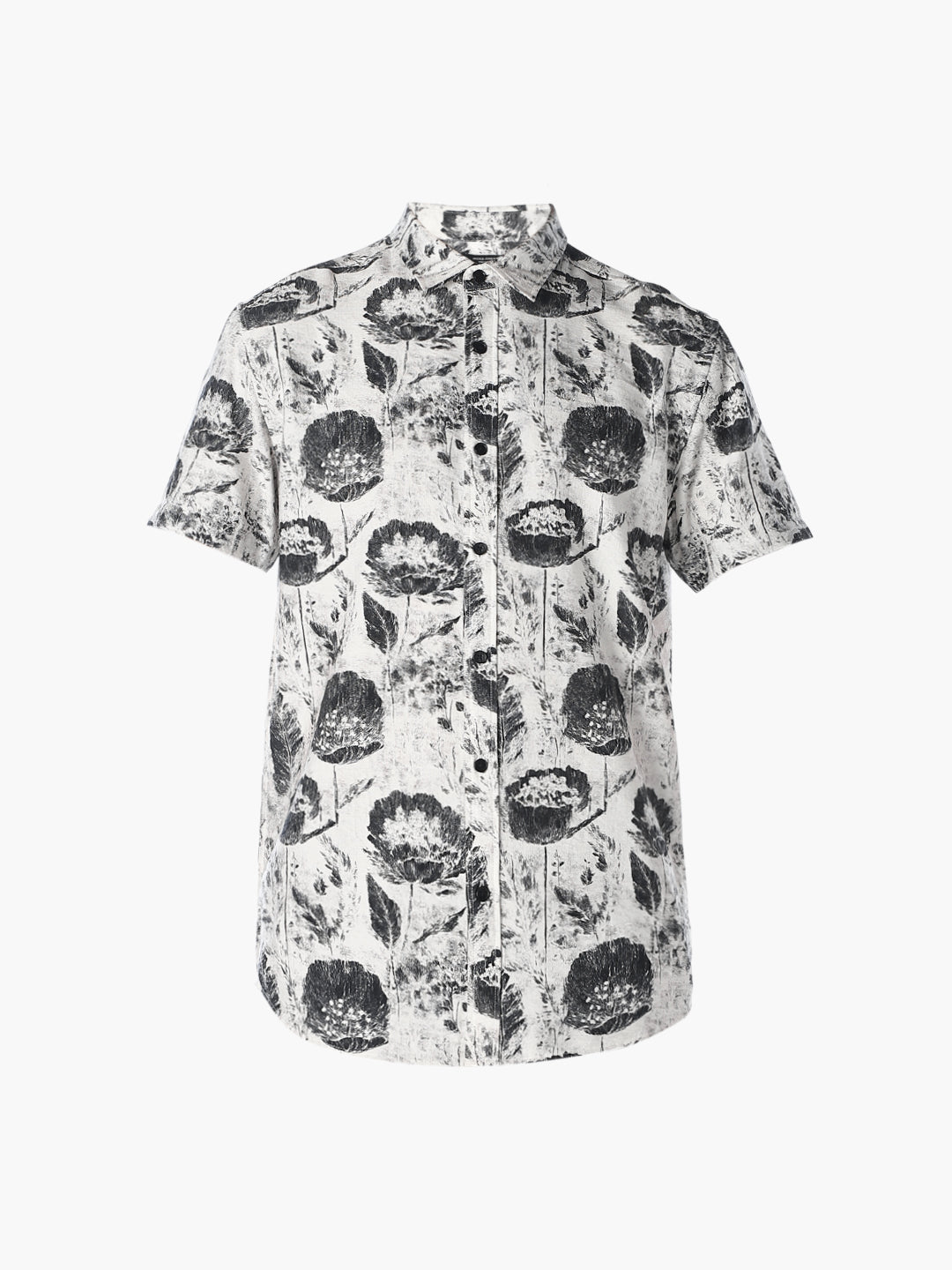 White Printed Comfort Fit Shirt