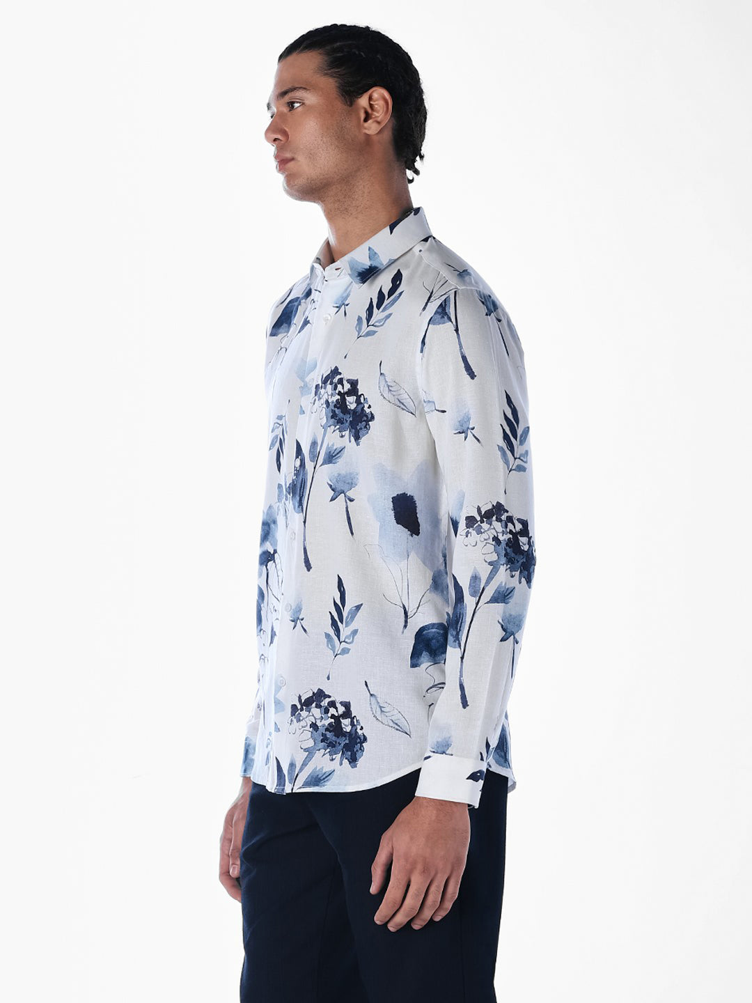 Linen Blend Printed Shirt