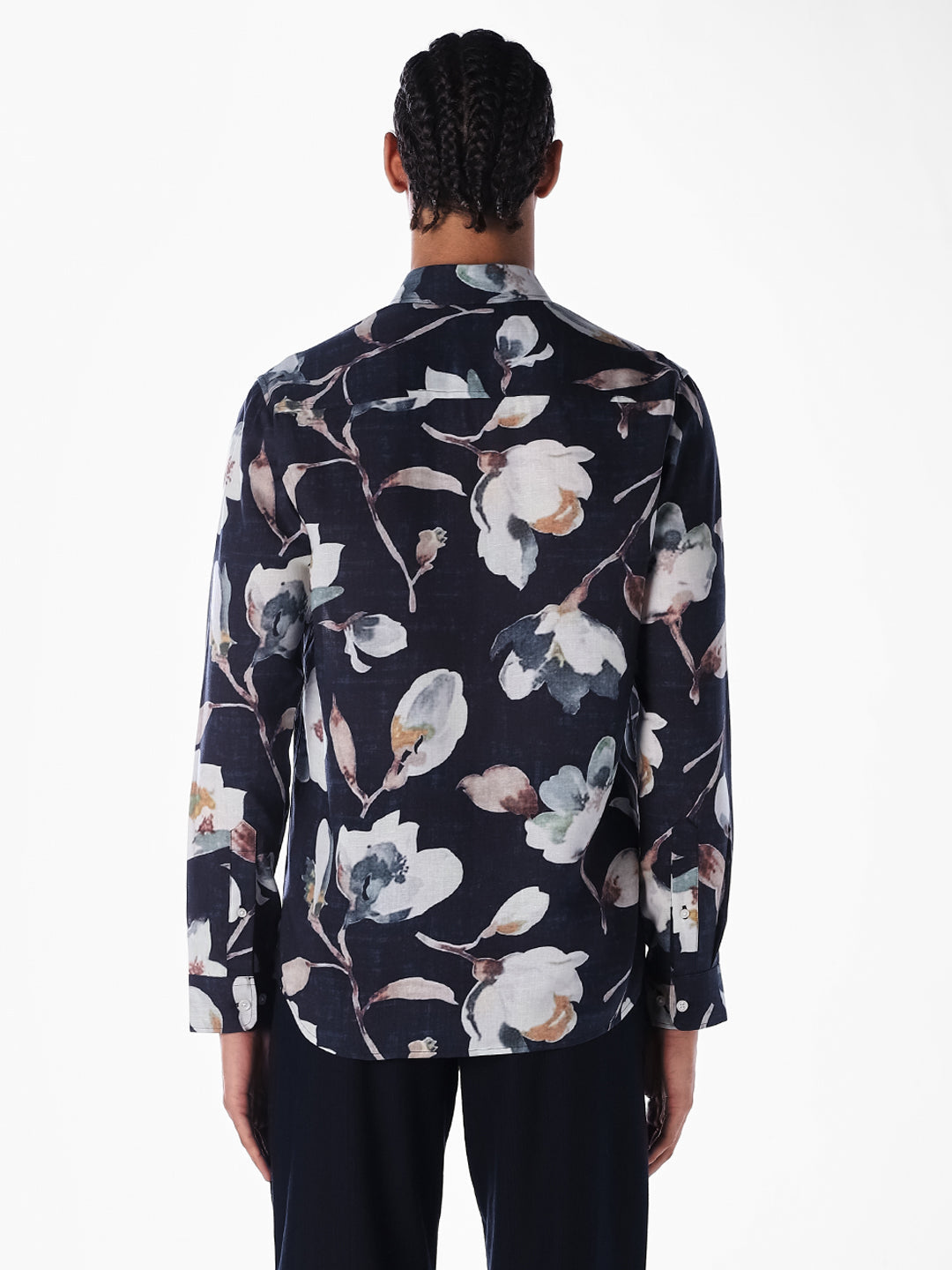 Black Floral Slim Fit Shirt