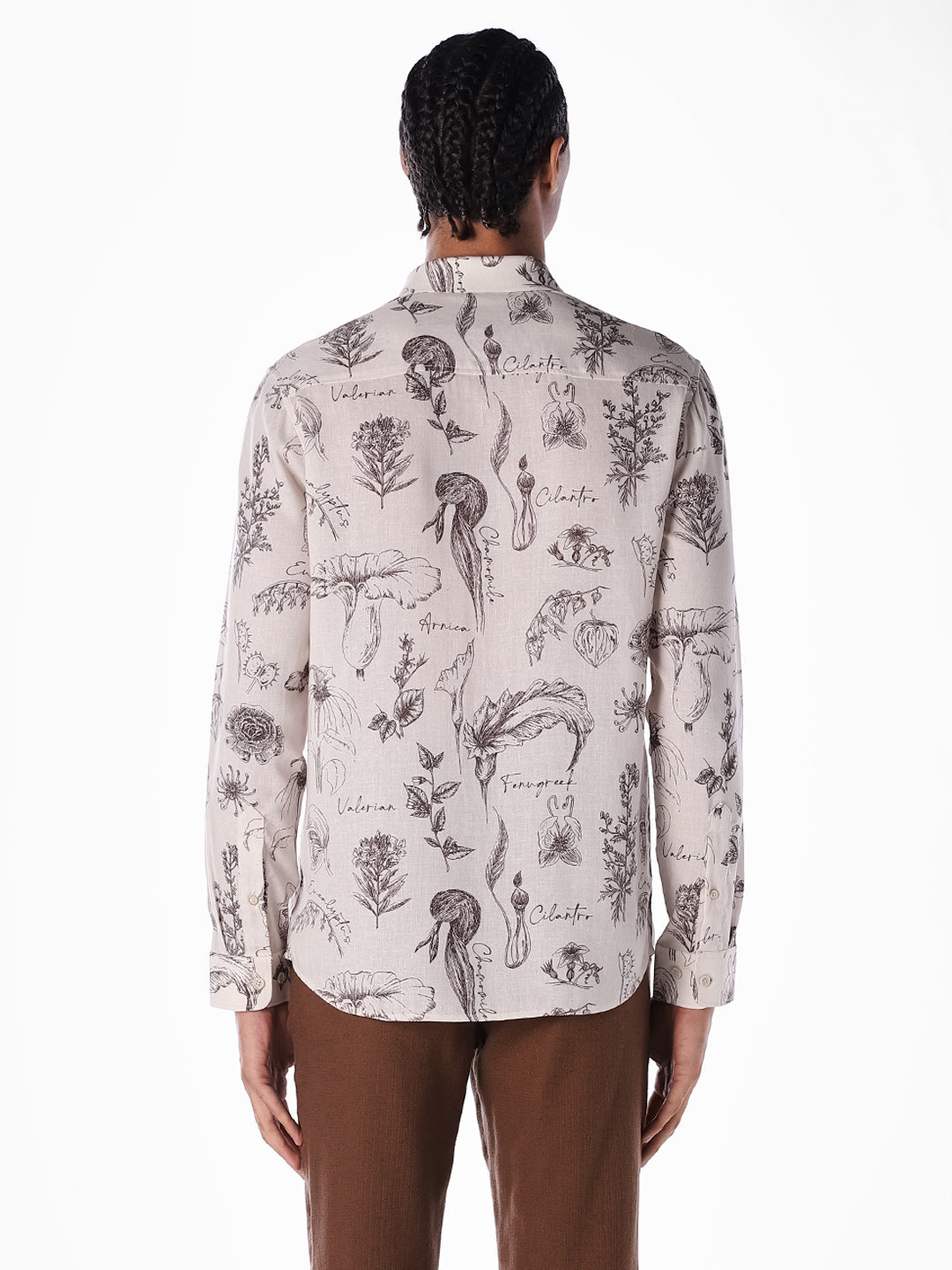 Floral Slim Fit Linen Blend Shirt