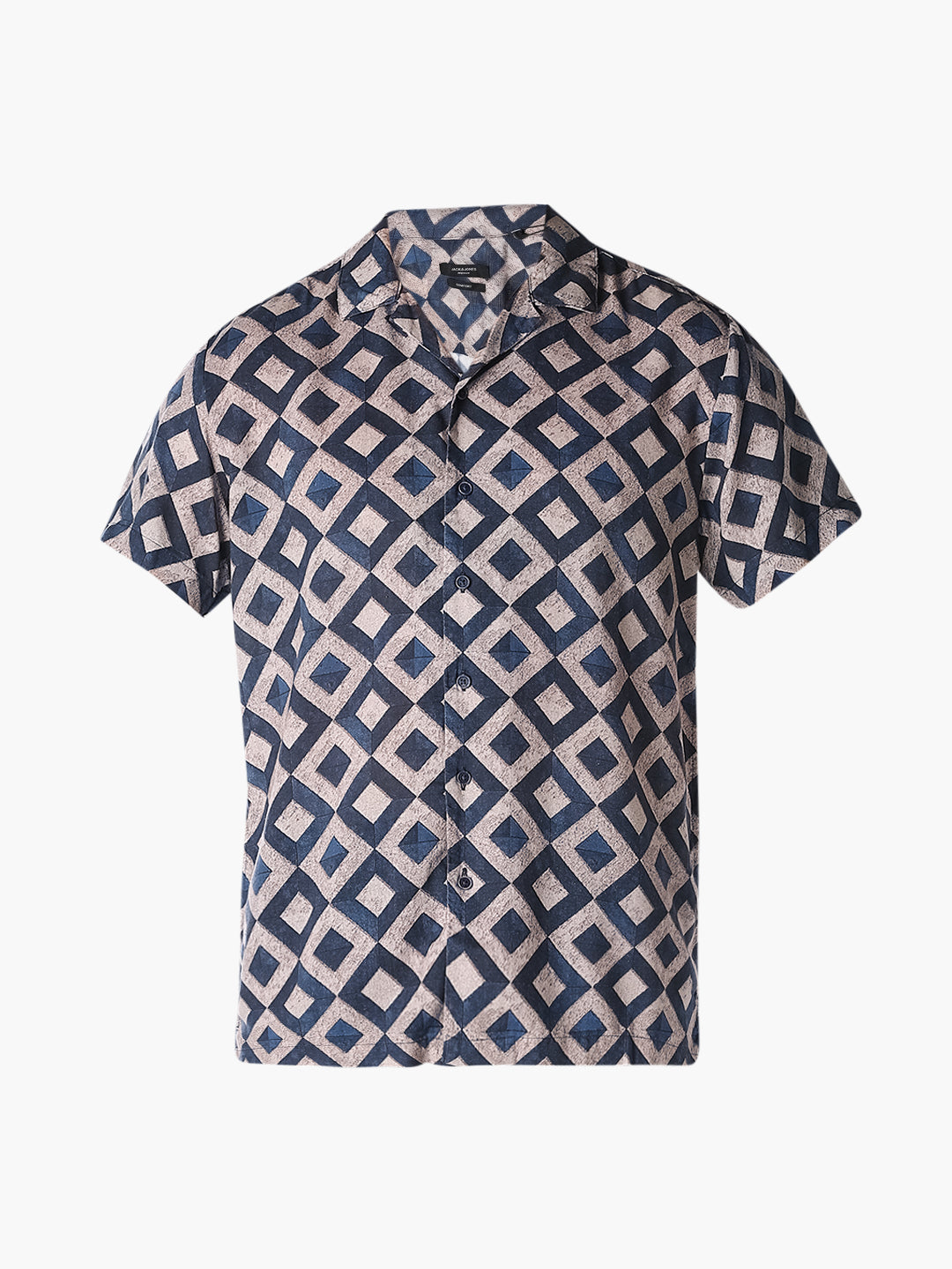 Blue Geometric Print Comfort Fit Shirt