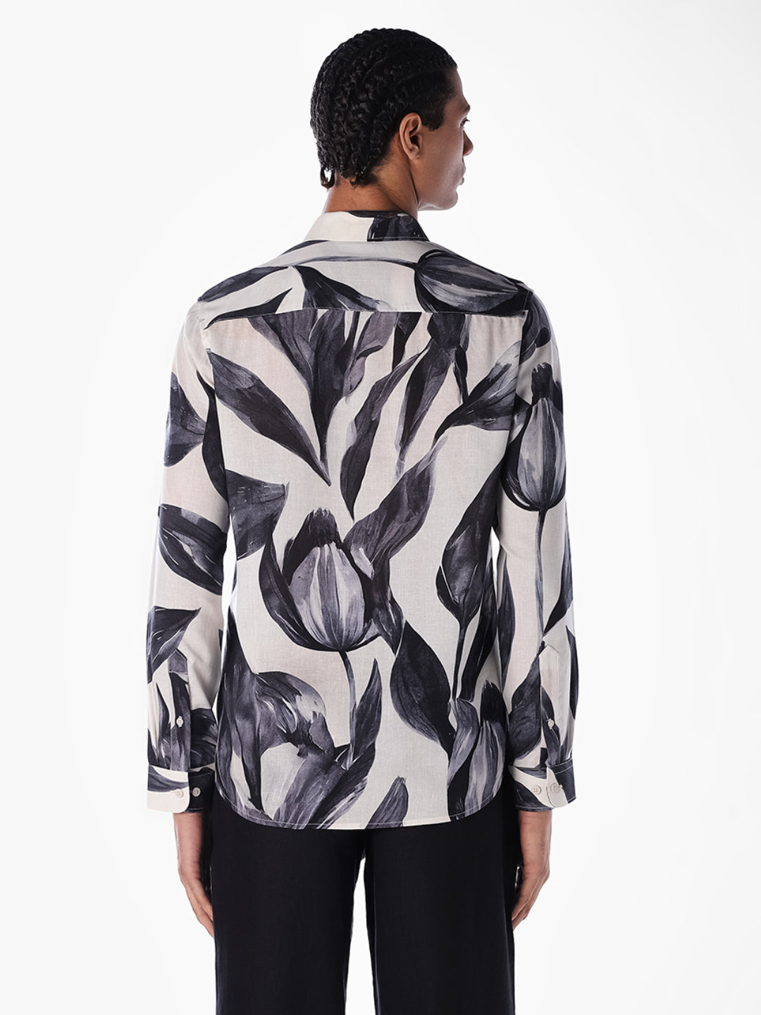 Floral Slim Fit Linen Blend Shirt