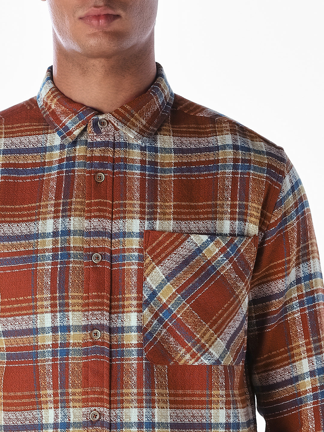 Patch Pocket Check Cotton Shirt