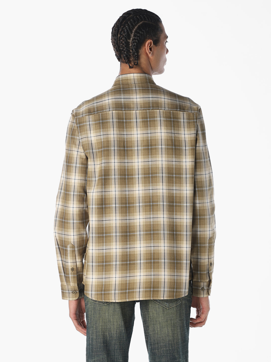 Patch Pockets Cotton Check Shirt