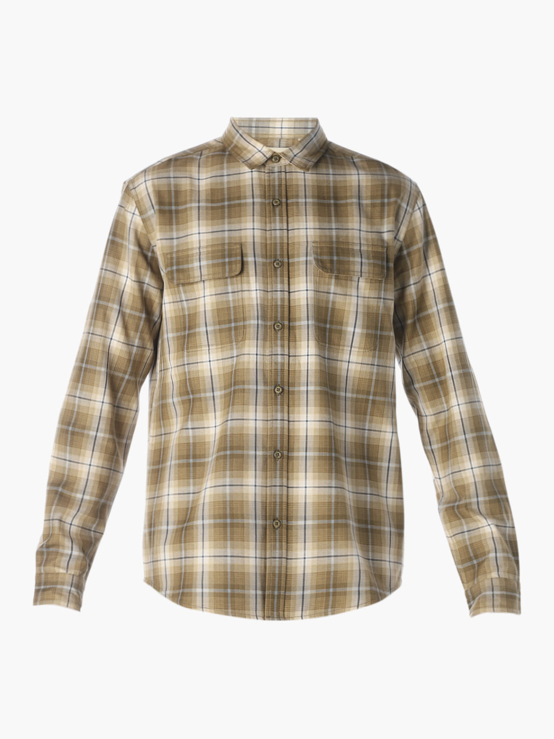 Patch Pockets Cotton Check Shirt
