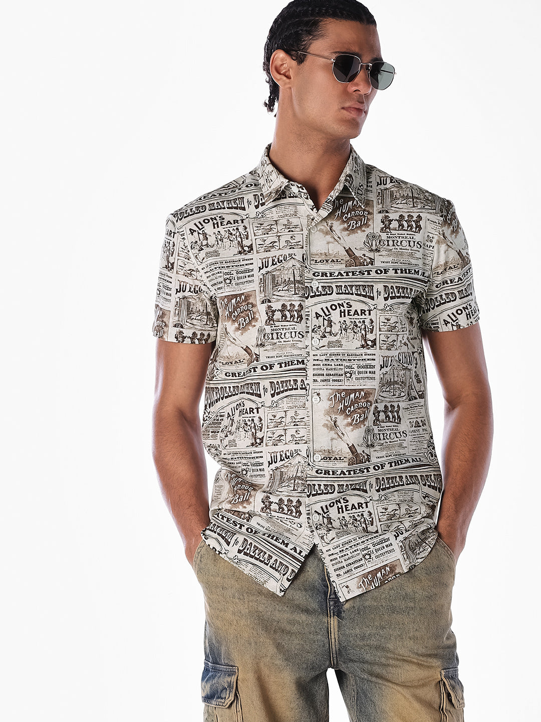 Off-White Newspaper Print Shirt - S