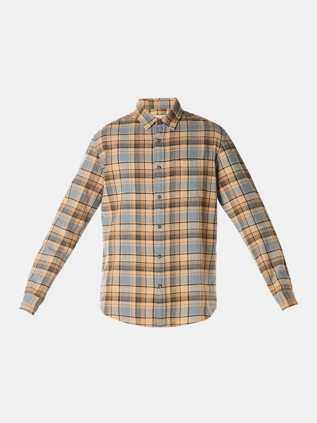 Yellow Check Regular Fit Shirt