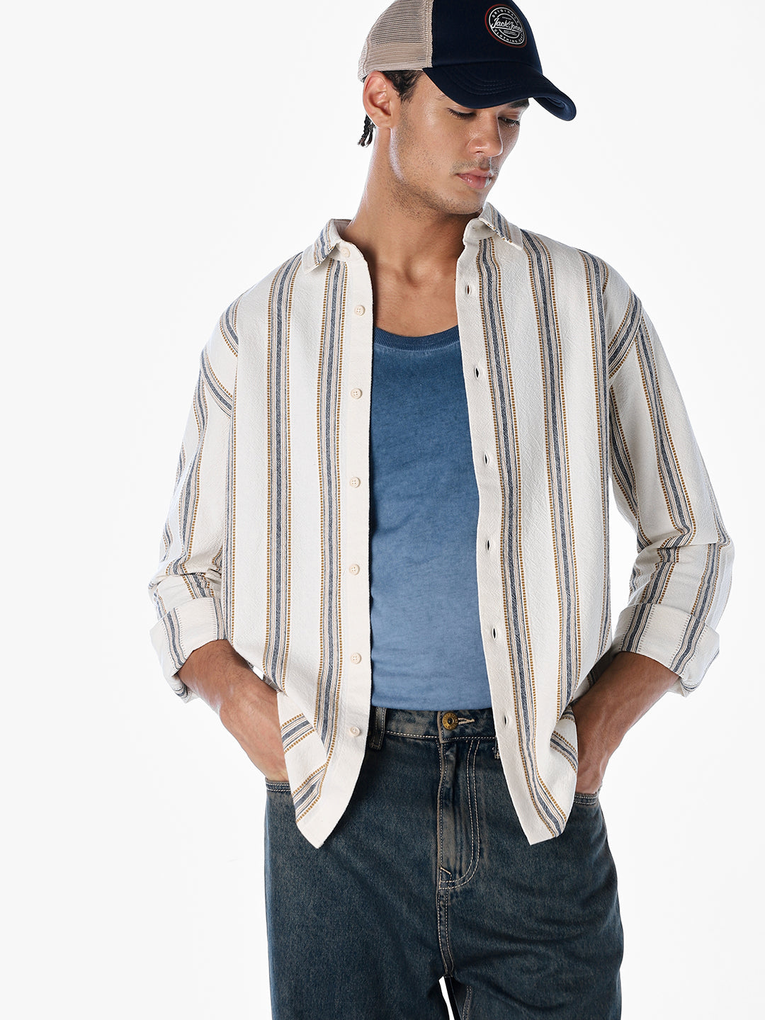 Cotton Striped Full Sleeves Shirt