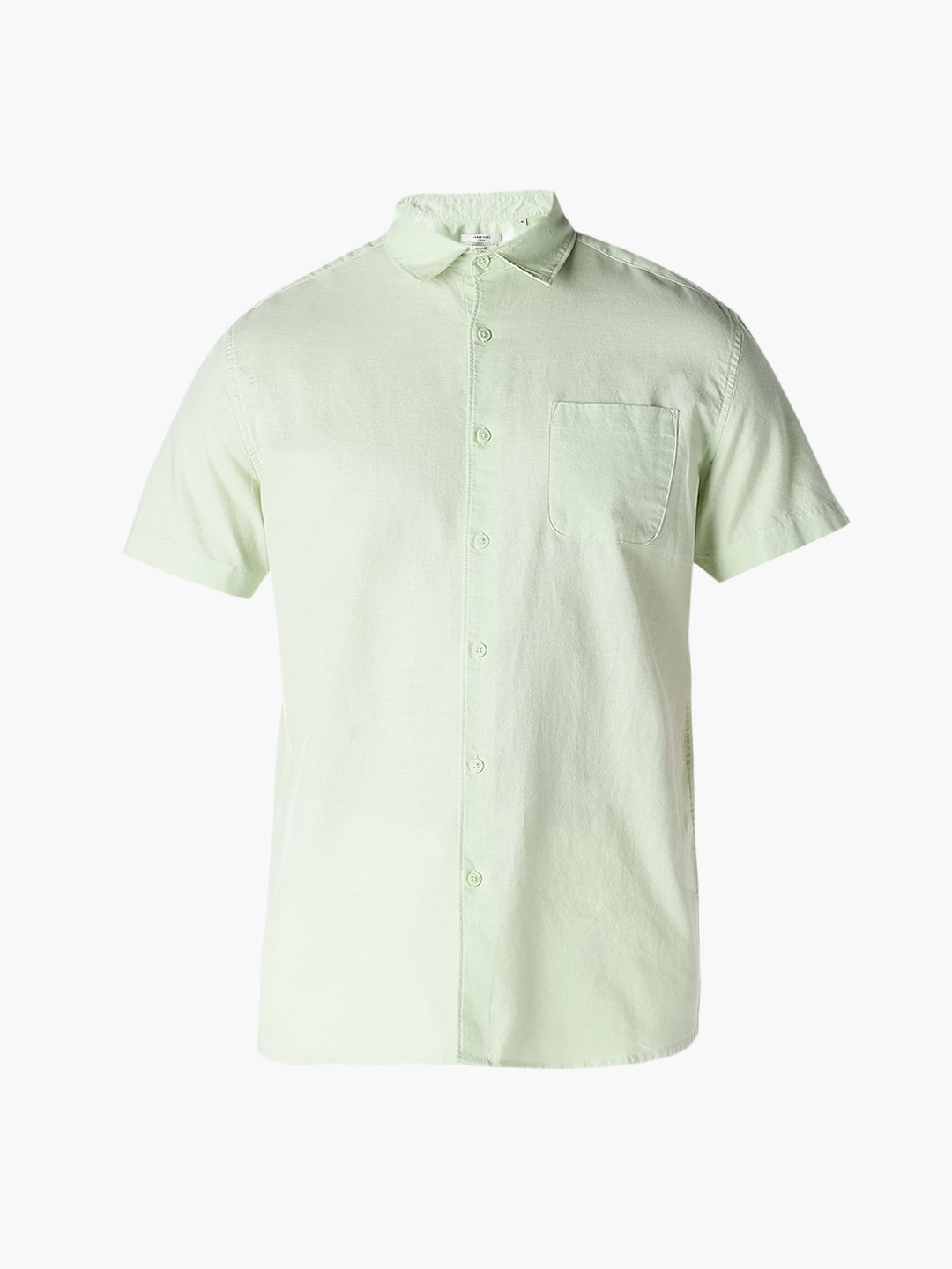 Pastel Green Linen Short Sleeves Shirt