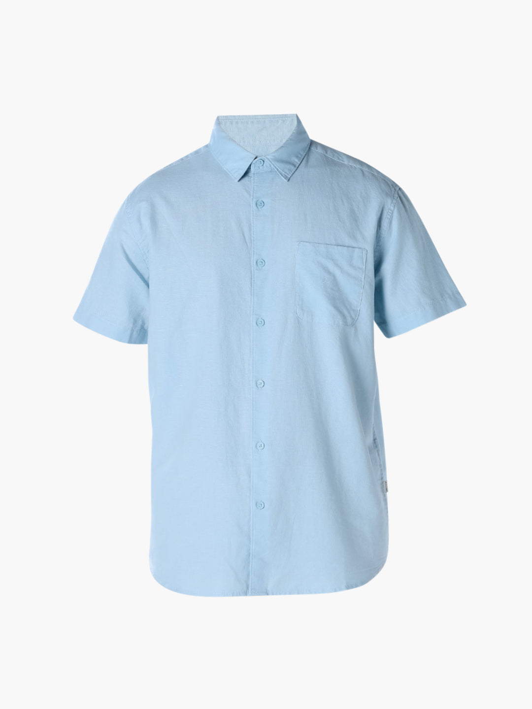 Blue Linen Short Sleeves Shirt