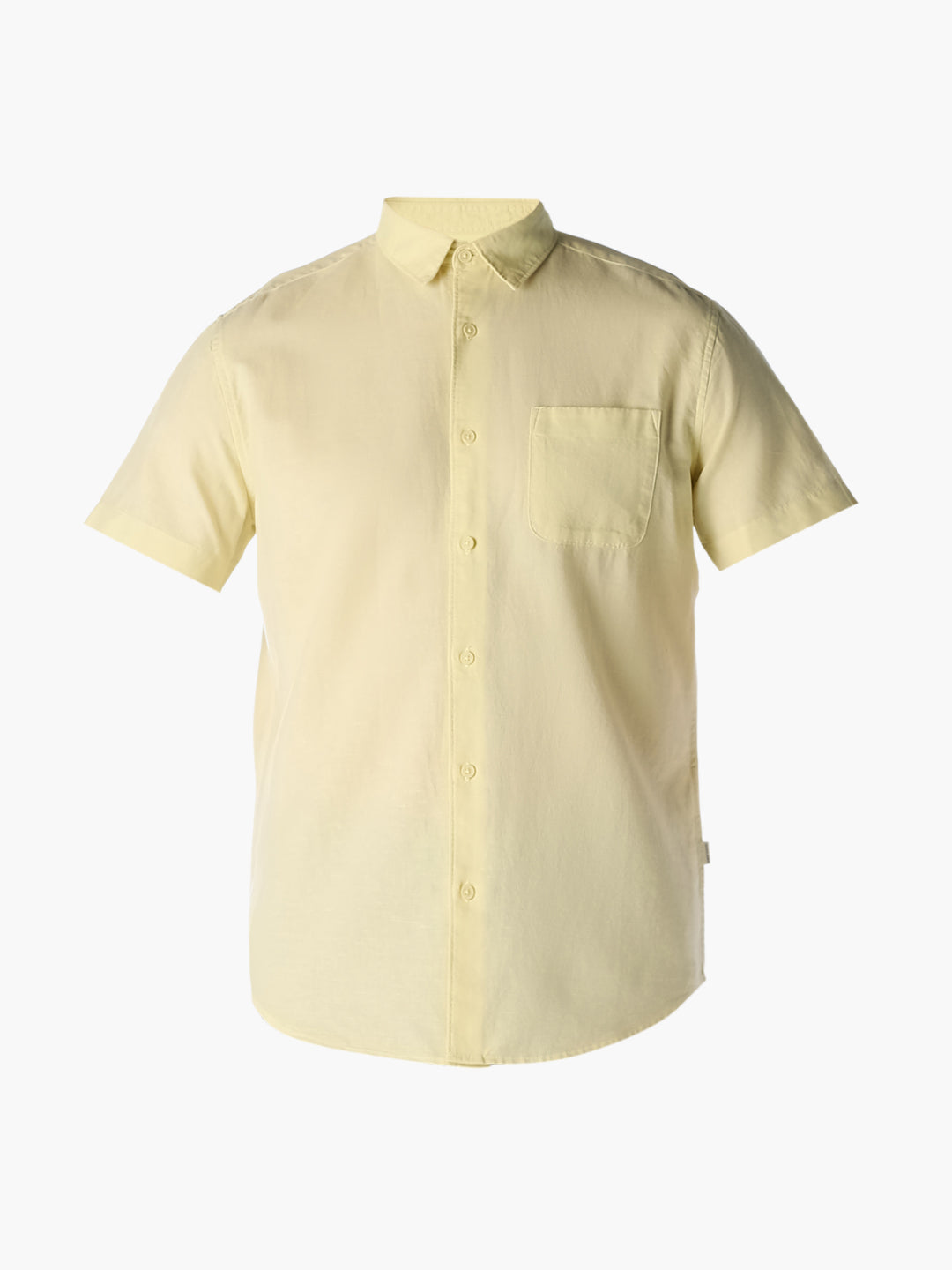Yellow Linen Short Sleeves Shirt