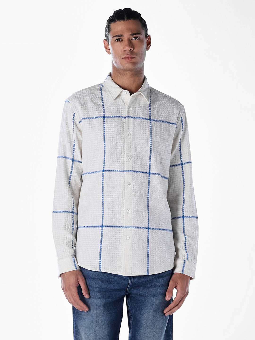 Textured Check Regular Fit Shirt
