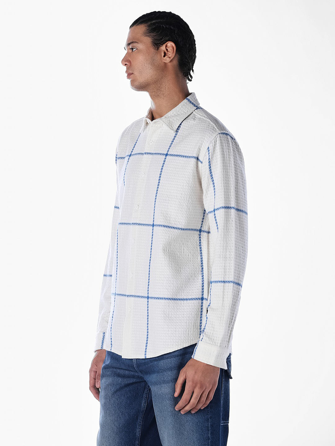 Textured Check Regular Fit Shirt