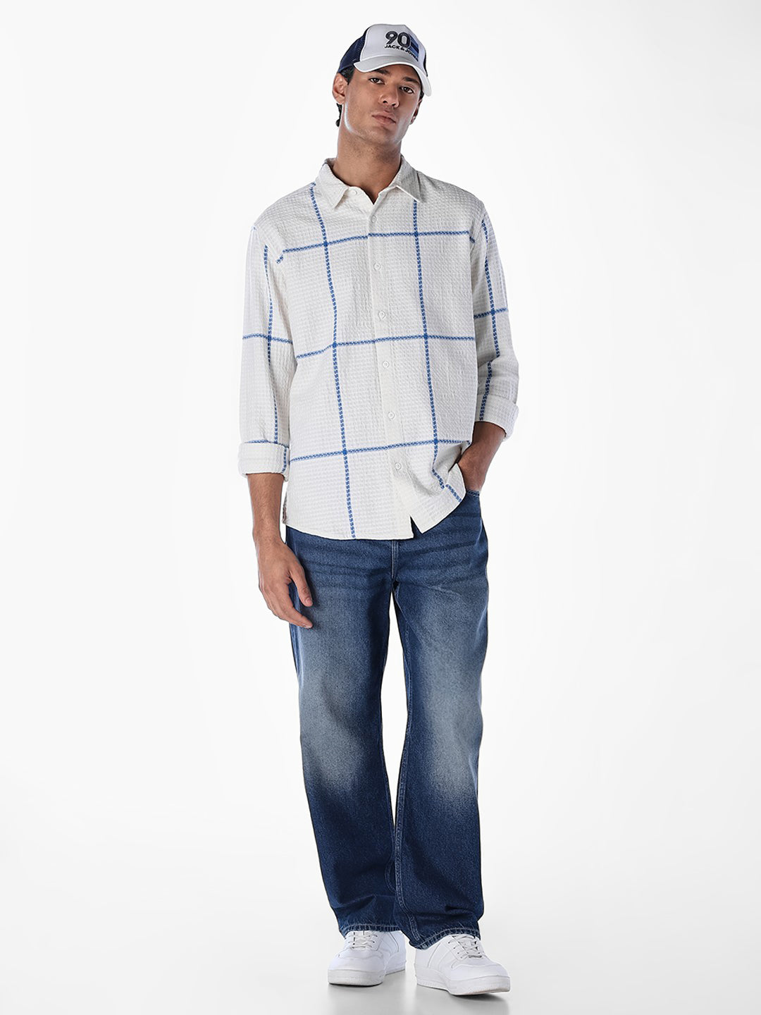 Textured Check Regular Fit Shirt