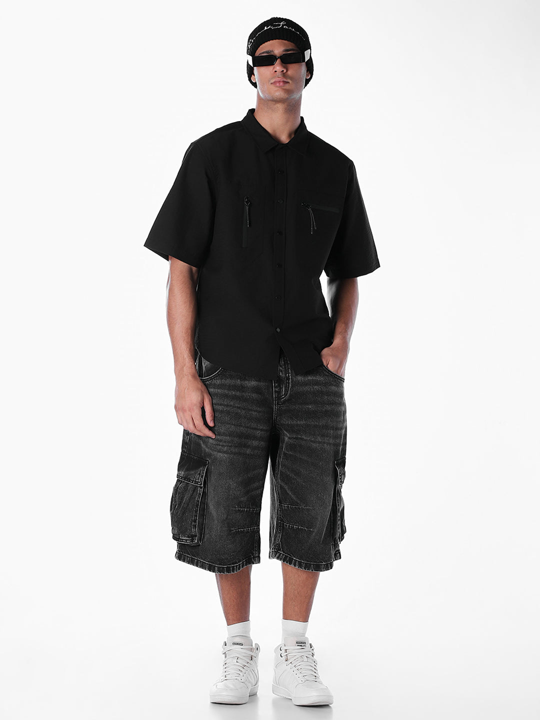 Black Utility Oversized Shirt