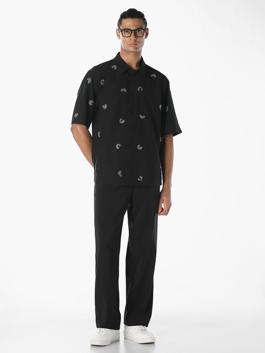 Embroidered Viscose Oversized Shirt