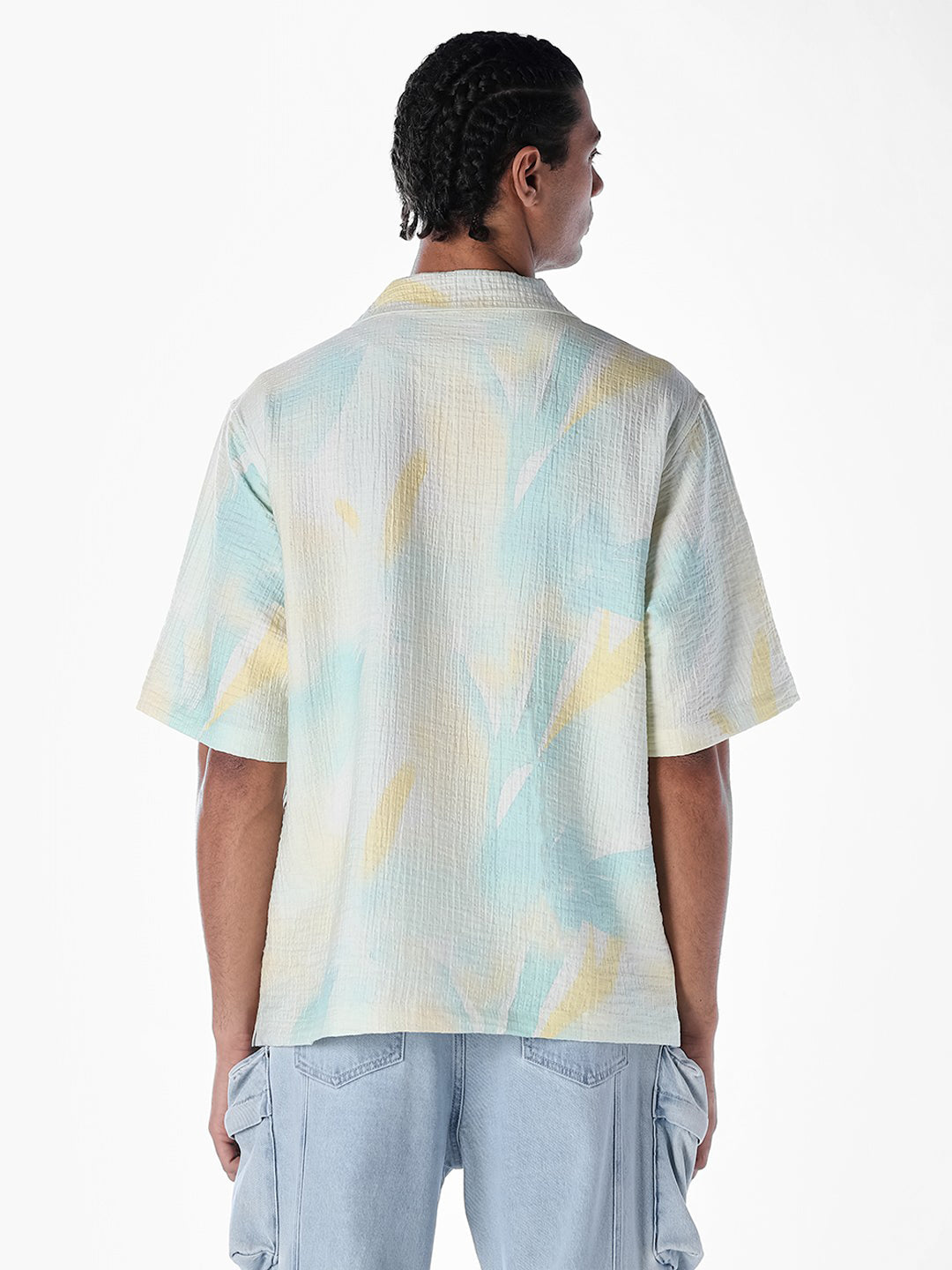 Tropical Print Oversized Shirt