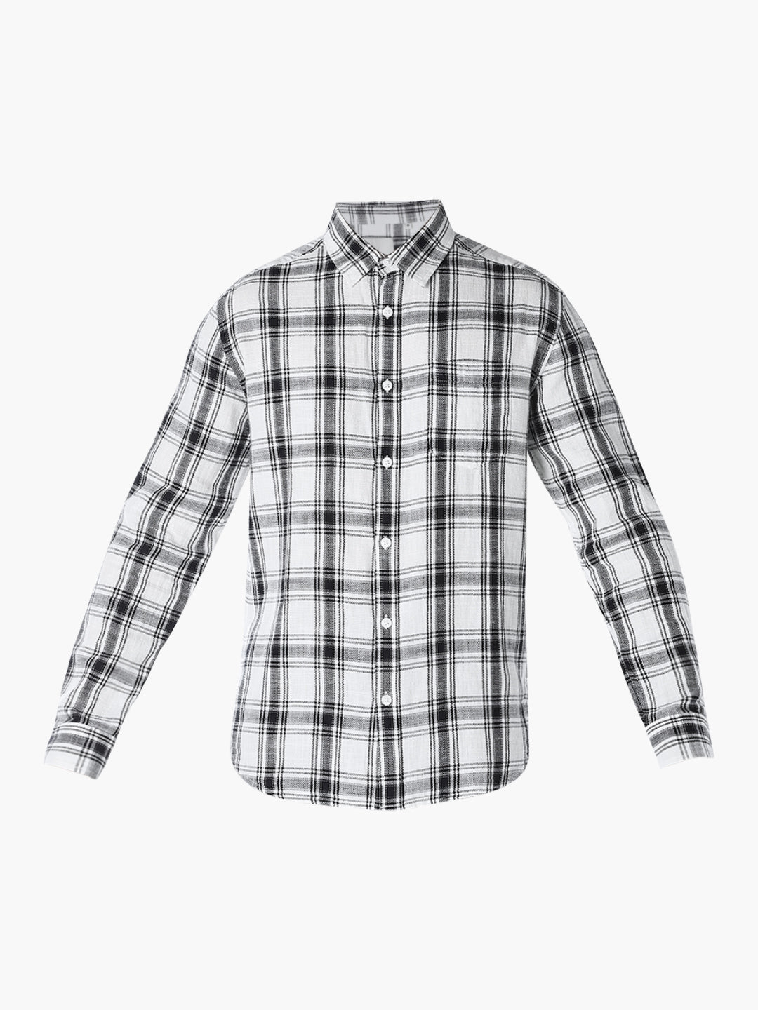 White Check Cotton Shirt