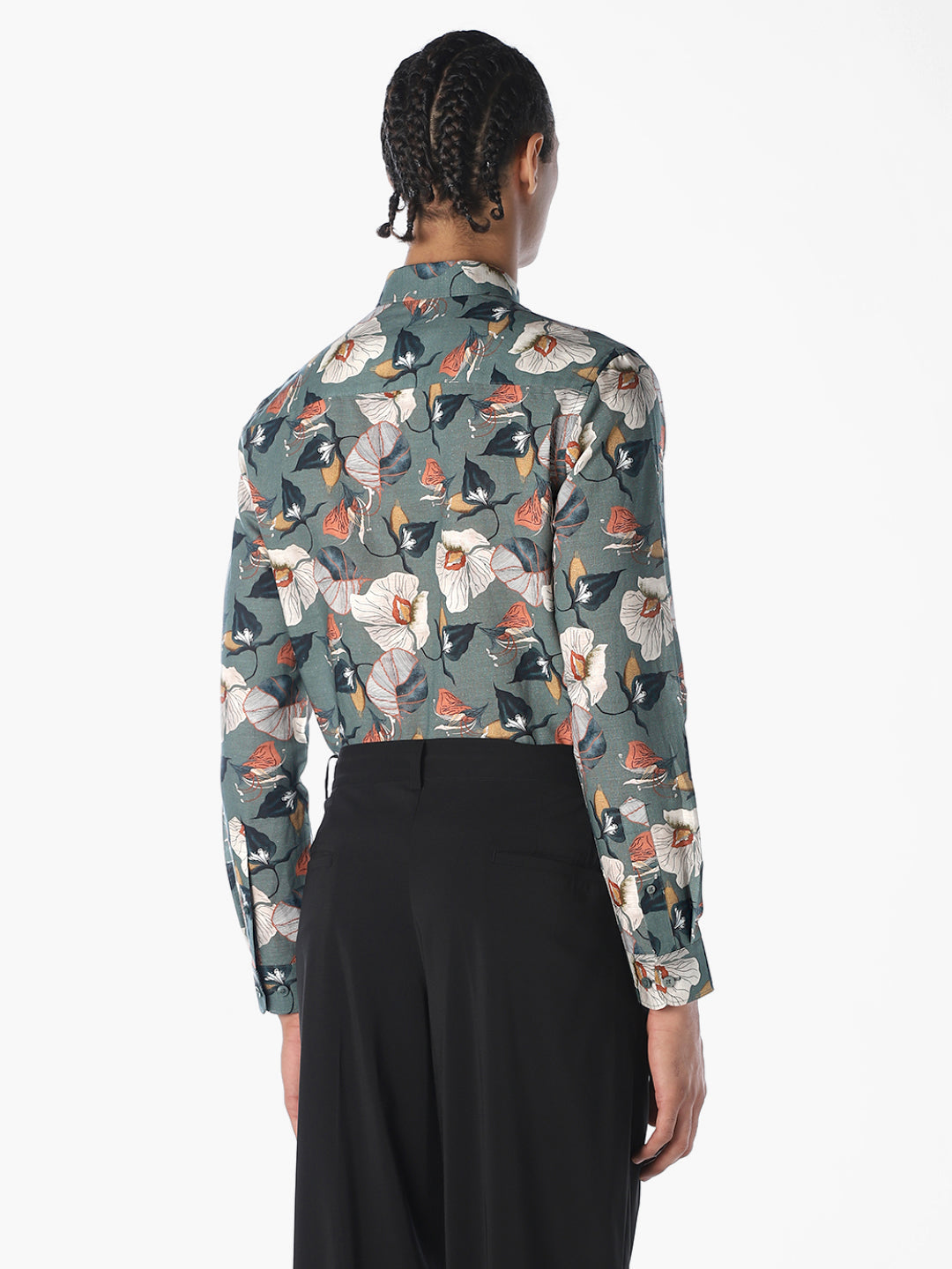 Linen Blend Printed Slim Fit Shirt