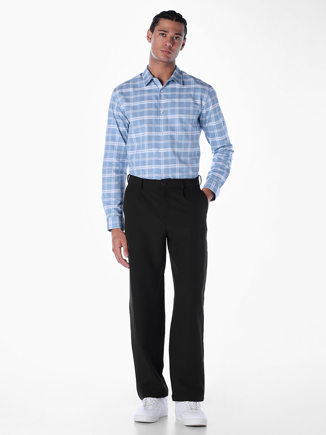 Blue Check Cotton Shirt
