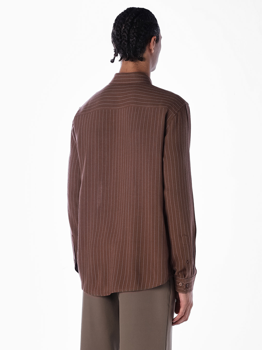 Linen Blend Striped Shirt