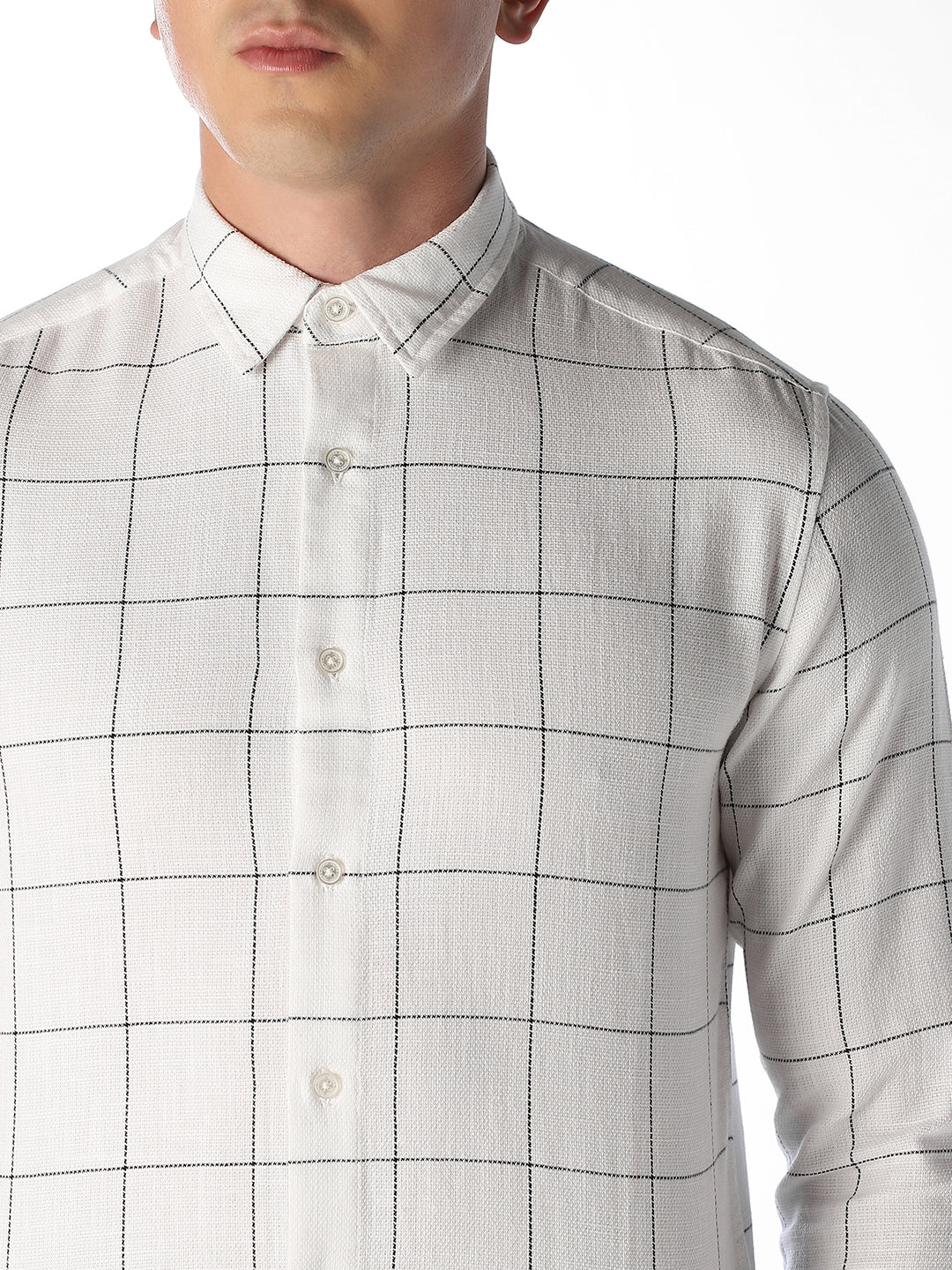 White Check Cotton Shirt