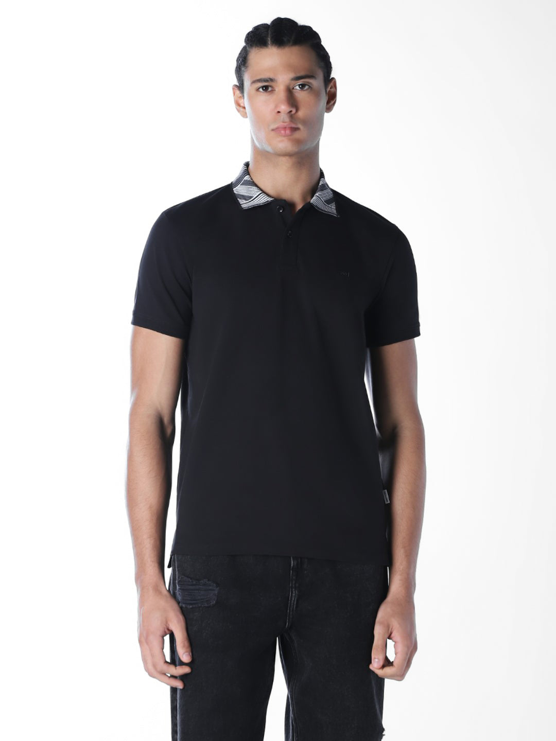 Contrast Collar Cotton Polo